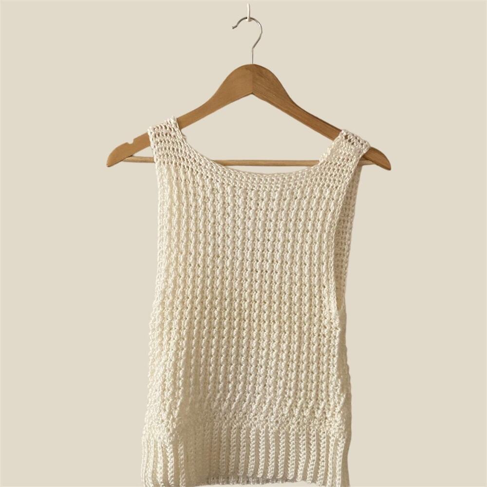 Handmade sleeveless crocheted top